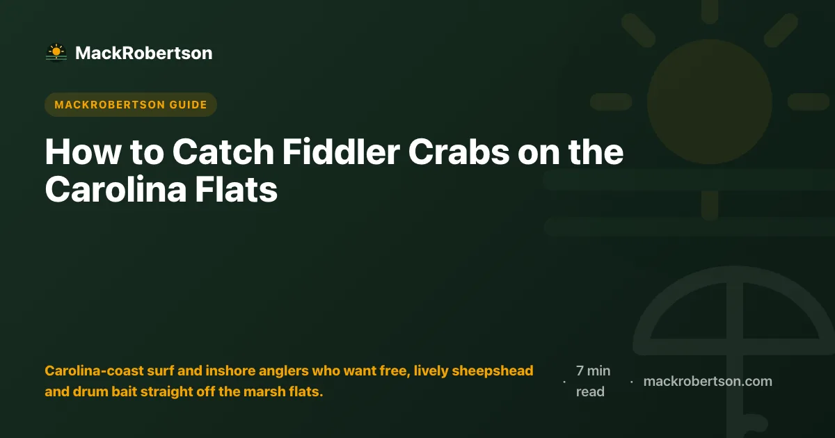 How to Catch Fiddler Crabs on the Carolina Flats